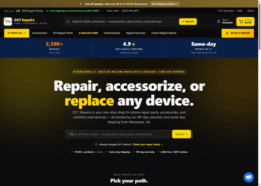 CCT Repairs site